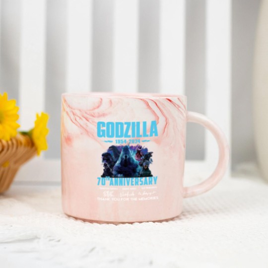 Discover God zilla 1954-2024 70th Anniversary Thank You Marble Mugs, God zilla Marble Mugs