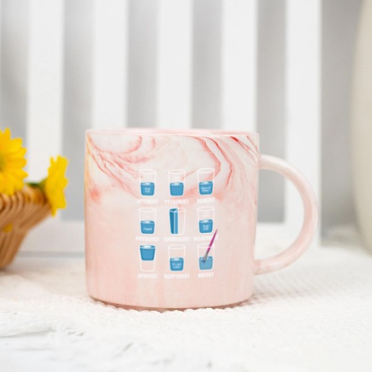 Discover Optimist Pessimist Realist Artist Or Psychologist Marble Mugs