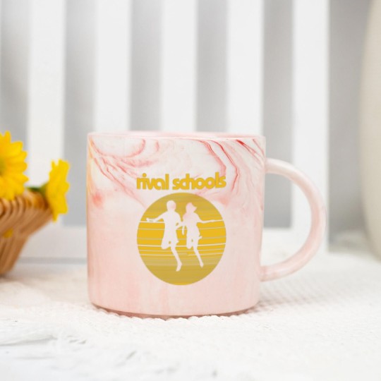 Discover Rival Schools Logo Yellow 17 Marble Mugs