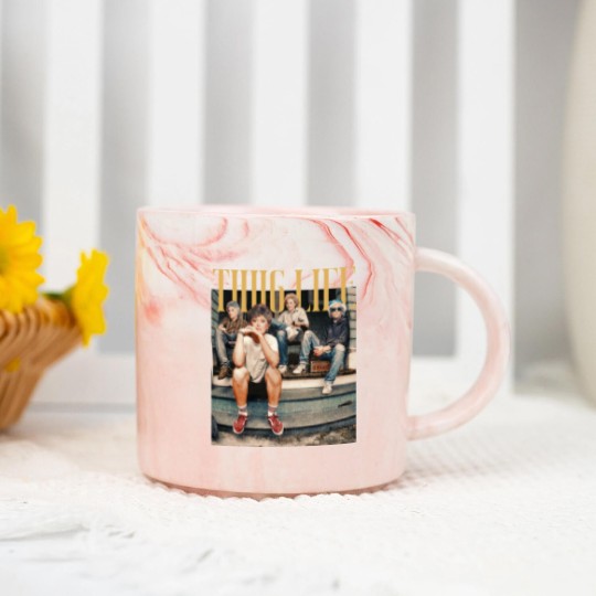 Discover Thug Life Stay Golden Marble Mugs Womens Vintage Marble Mugs 80s TV Marble Mugs Retro Womens Funny Marble Mugs Trendy  Womens Oversized Gift For Her