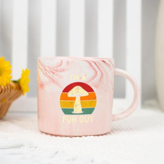 Discover Funny Funguy Mushroom Marble Mugs Fungi Joke Pun Mushroom Pickers Marble Mugs