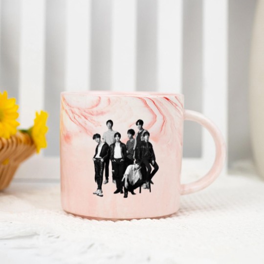 Discover BTS Members Marble Mugs, Bangtan Boy Marble Mugs, BTS Group Marble Mugs