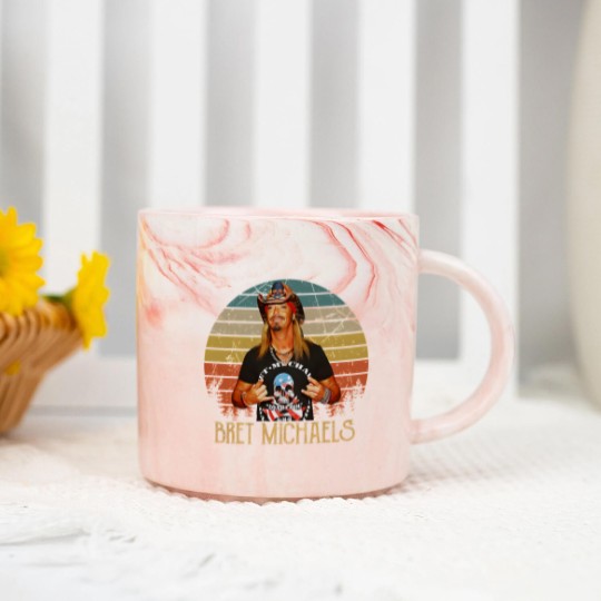 Discover New Popular Bret Michaels Vintage Gift For Fans Marble Mugs