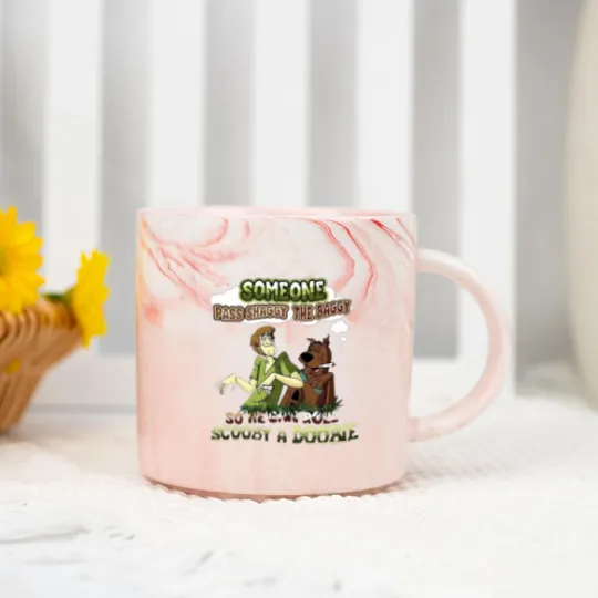 Discover Scooby Doo Someone Pass Shaggy The Baggy So He Can Roll Scooby A Doobie Marble Mugs