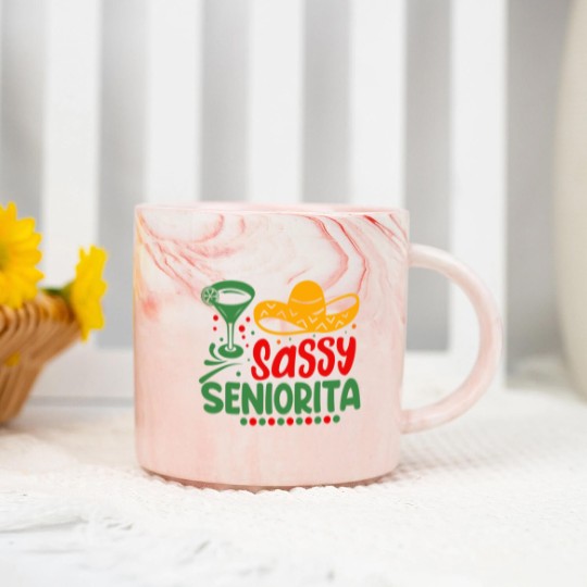 Discover Sassy Seniorita Sombrera Cinco De Mayo Margarita L Marble Mugs