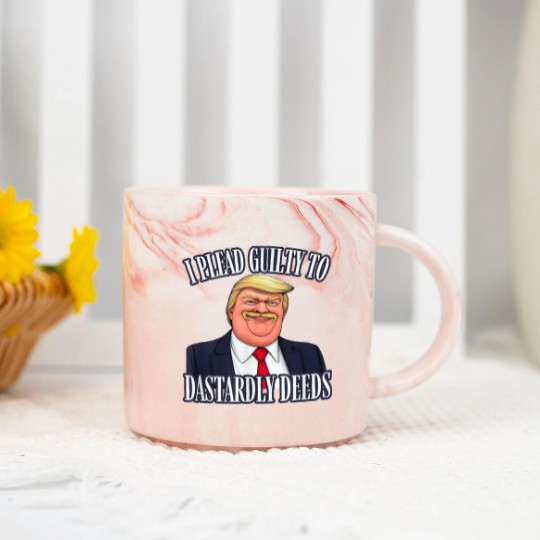 Discover Dastardly Deeds Funny Trump Cartoon Style Graphic Marble Mugs