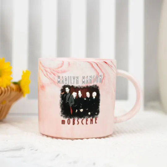 Discover Marilyn Manson mOBSCENE Marble Mugs, Vintage Alt Goth Rock Music