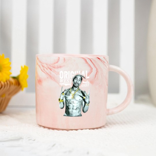 Discover Cool TuPac 90s Rap Marble Mugs, 2Pac Marble Mugs