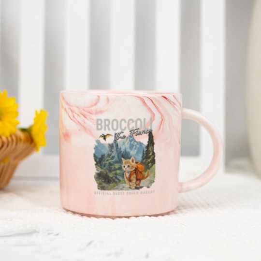 Discover Broccoli the Fierce Marble Mugs, Sworn Protector of the Quest Squad Marble Mugs, Fourth Wing Inspired