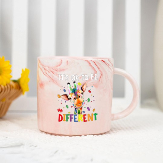 Discover Autism Awareness Cute Giraffe Animal It's Ok To Be Marble Mugs