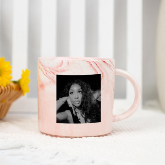 Discover Graphic "S-Z-A" Black n White RnB Printed Marble Mugs