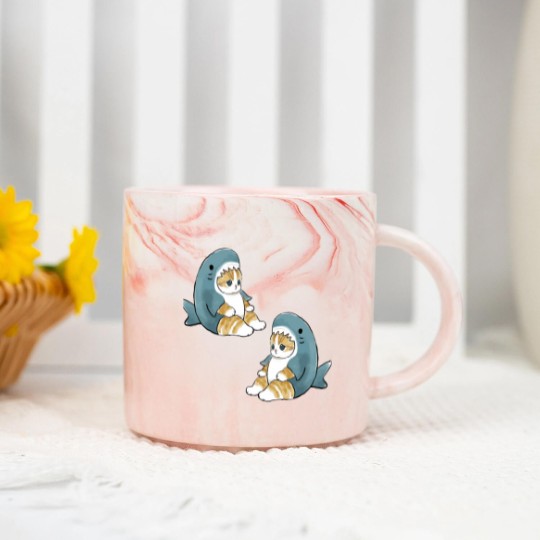 Discover mofu sand 004-2cute cat kitty meeeeow SHARK Marble Mugs