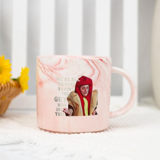 Discover I Think You Should Leave Tim Robinson Hot Dog Marble Mugs, ITYSL Hot Dog Suit Marble Mugs