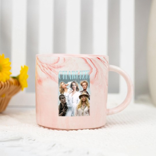 Discover Charlize Theron Vintage Bootleg Marble Mugs, Charlize Theron Vintage Graphic Marble Mugs