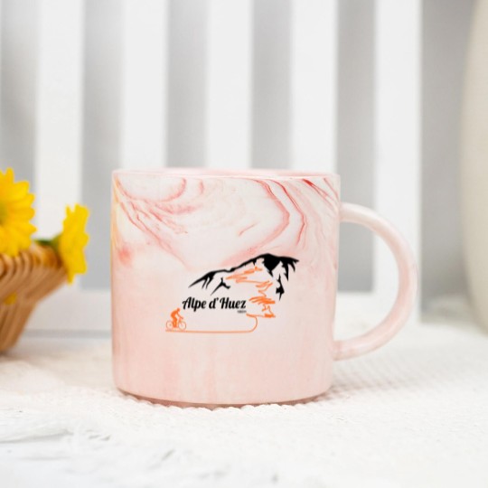 Discover Alpe d'Huez Cycling Print Socks Marble Mugs