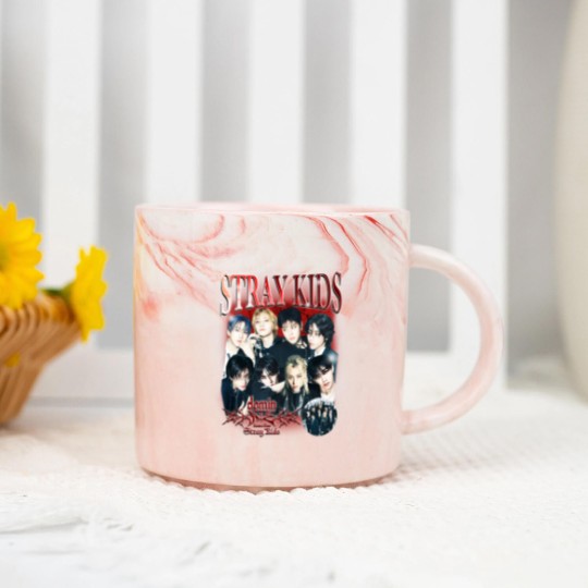 Discover Stray Kids dominATE World Tour US 2025 Graphic Marble Mugs, Stray Kids Hop Album Marble Mugs