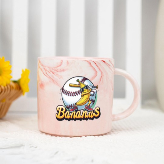 Discover Let's Go Bananas Baseball Marble Mugs, Sports Team Mascot Marble Mugs