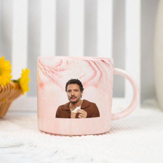 Discover Pedro Pascal Eating Sandwich Marble Mugs, Pedro Pascal  Marble Mugs