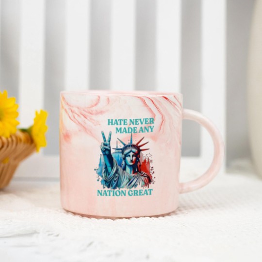 Discover Hate Never Made Any Nation Great Peace Anti Trump Marble Mugs