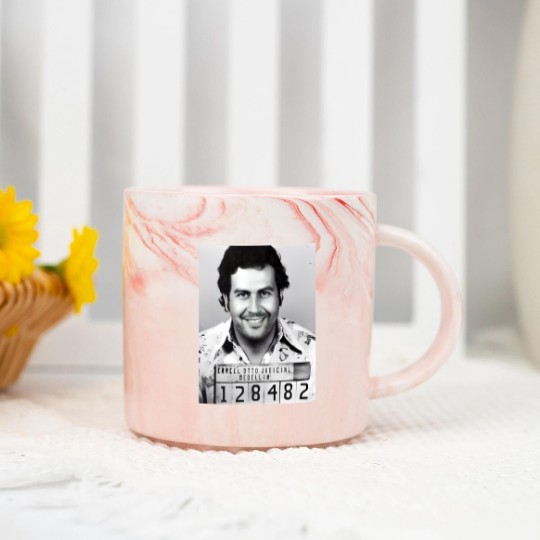 Discover Pablo Escobar Mugshot Premium Marble Mugs