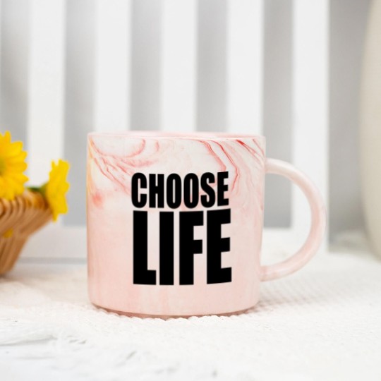 Discover George Michael Choose Life Marble Mugs, 80s Slogan Marble Mugs, Celebrity Retro Vintage Marble Mugs