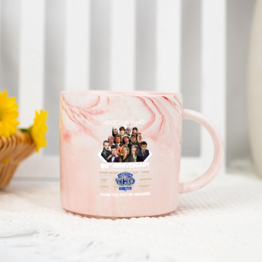 Discover Doctor Who 60th Anniversary 1963-2023 Thank You For The Memorie1 Signature Marble Mugs