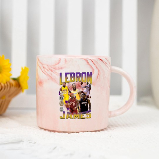 Discover Basketball Legend LeBron James Marble Mugs