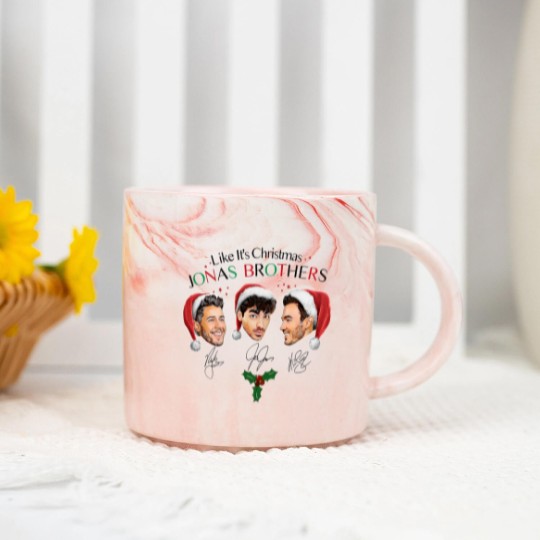 Discover Like It's Christmas Jonas Brothers Marble Mugs, Jonas Brothers Unisex Marble Mugs