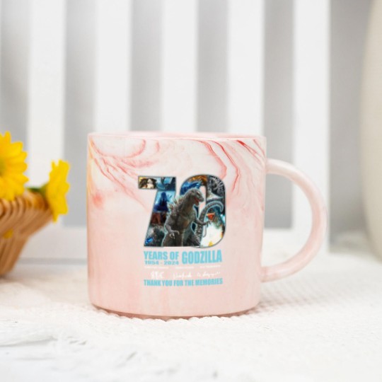 Discover HOT!god zilla 1954 – 2024 70th Anniversary Thank You Marble Mugs