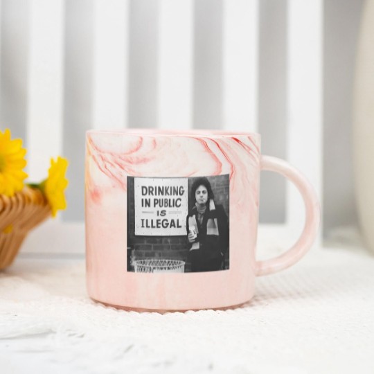 Discover Billy Joel Drinking In Public Is Illegal Unisex Cotton Marble Mugs