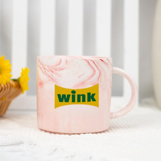 Discover Wink Grapefruit Flavored Soft Drink Soda Pop Logo Marble Mugs