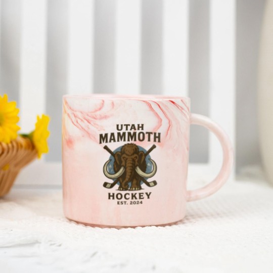 Discover Utah Mammoth Hockey Marble Mugs, Utah Mammoth Marble Mugs, Unisex Sports Marble Mugs