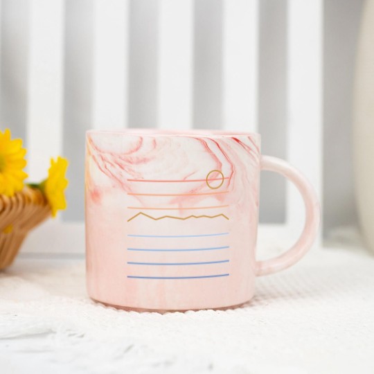 Discover Mountain Sun - Mountain - Marble Mugs