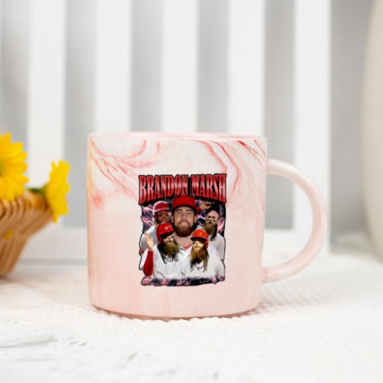 Discover Bran!don Marsh Marble Mugs, Brandon Baseball Player Marsh Marble Mugs