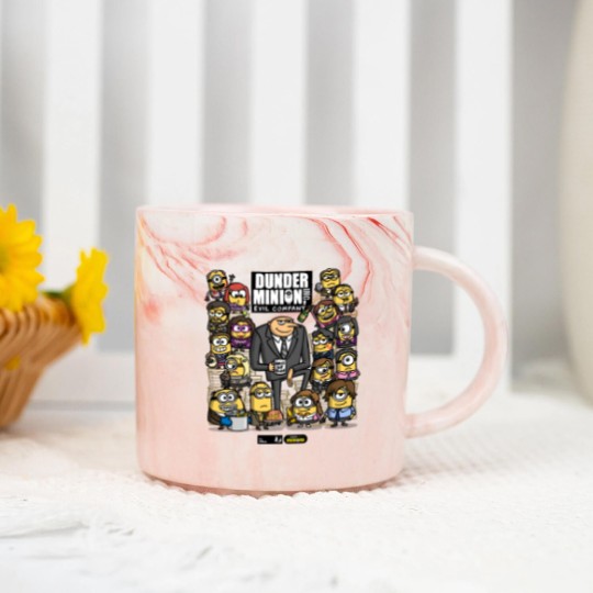 Discover The Office X Minions Characters Marble Mugs