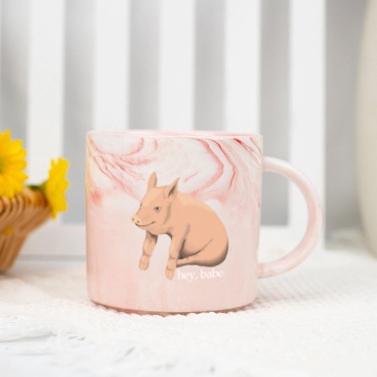Discover Hey Babe Cute Pig Pun Marble Mugs