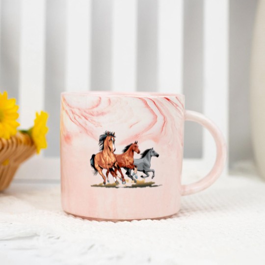 Discover Horses | Three Horses Marble Mugs