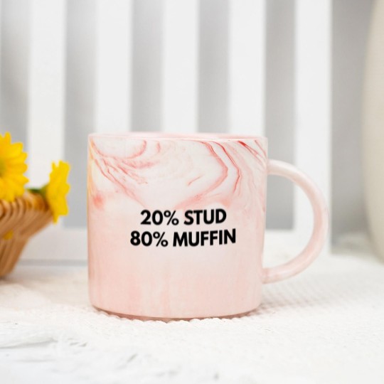 Discover 20% Stud 80% Muffin Marble Mugs - Funny Humor Tees