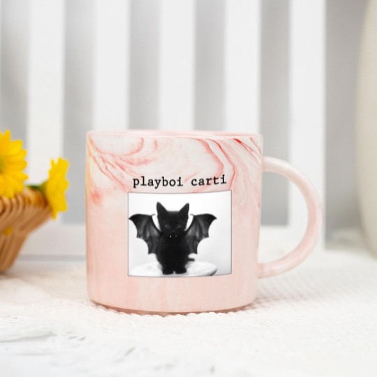 Discover Playboi Carti Cat Marble Mugs, Playboi Carti Meme Marble Mugs