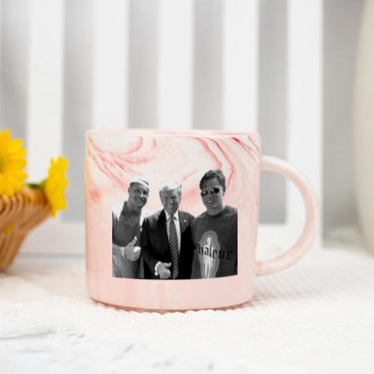 Discover Donald Trump Nick Bosa Joe Burrow Marble Mugs, Political Statement Marble Mugs, Conservative ShirtSports Marble Mugs