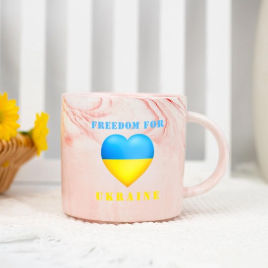 Discover Freedom For Ukraine Support  - Ukraine Flag Marble Mugs