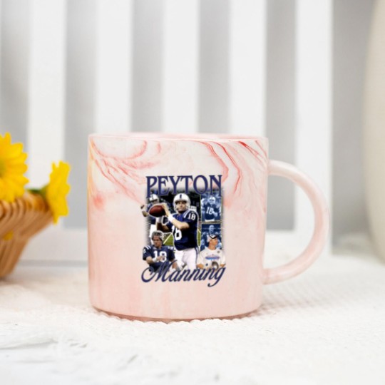 Discover Vintage 90s Graphic Style Peyton Manning Marble Mugs