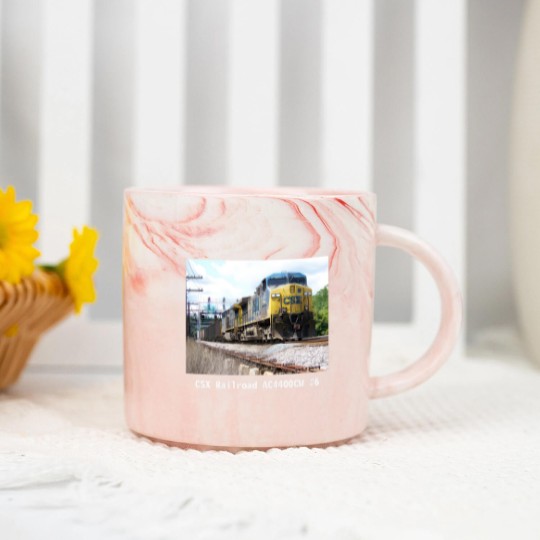 Discover CSX Railroad AC4400CW #6 With a Coal Train Black Marble Mugs