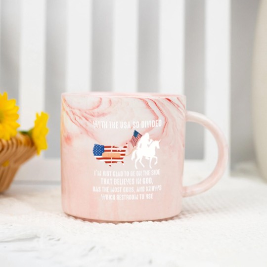 Discover with the usa so divided i'm just glad to be on the side Marble Mugs