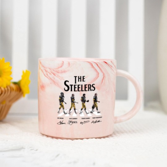 Discover The Stee lers Walking Abbey Road Signatures Marble Mugs
