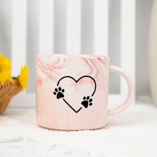 Discover Dog Heart Dog Paw Dog Mom Dog Mama Marble Mugs