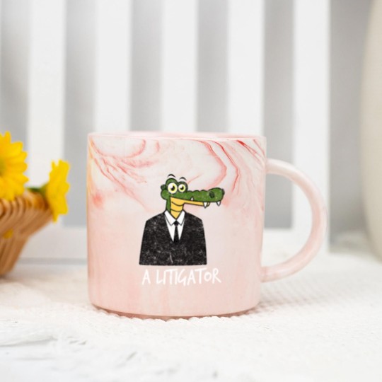 Discover A Litigator Alligator Lawyer Attorney Law Distress Marble Mugs