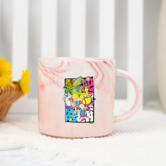 Discover Old School Cartoons 90's Marble Mugs