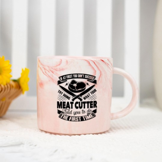 Discover Funny Meat Cutter Marble Mugs