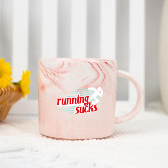 Discover Running Sucks Marble Mugs